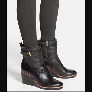Black Wedge Ankle Boots